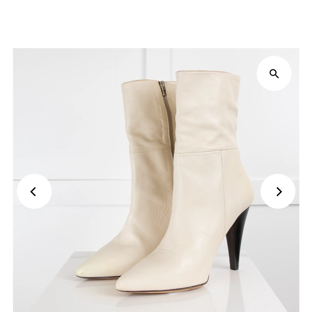 Iro Bone and Black Leather Boots 37